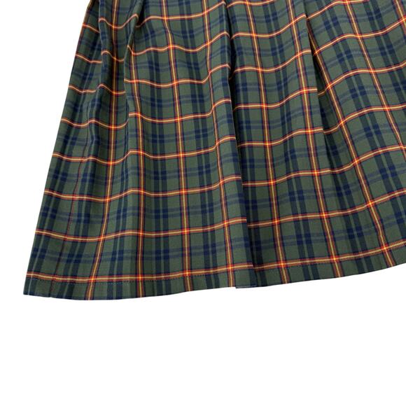 ASOS Design Curve Plaid Pleated Skirt Green Navy Size 24 Dark Academia Preppy - Picture 11 of 16